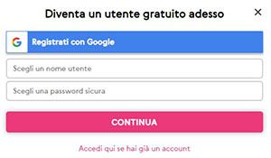 Registrazione su Contattoveloce